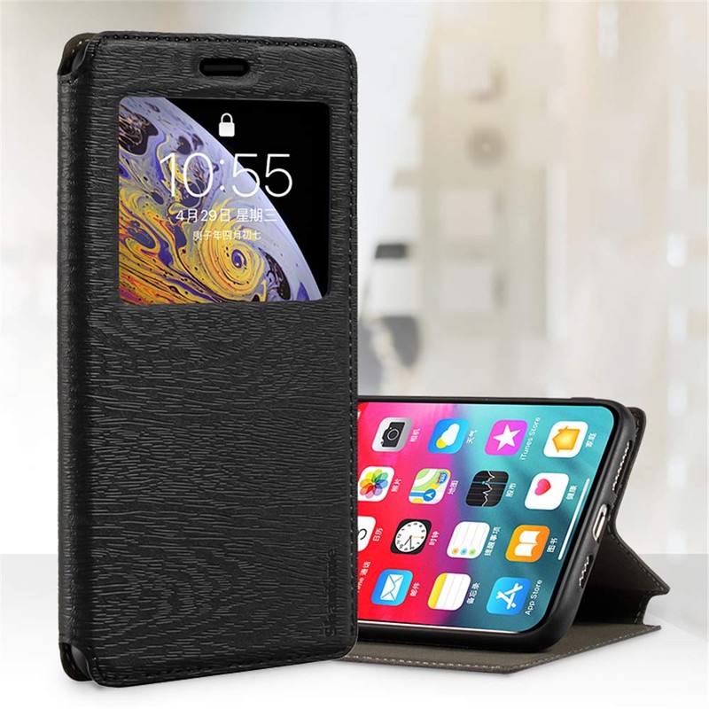 Invisible Magnetic View Window PU Leather Flip Case Compatible with