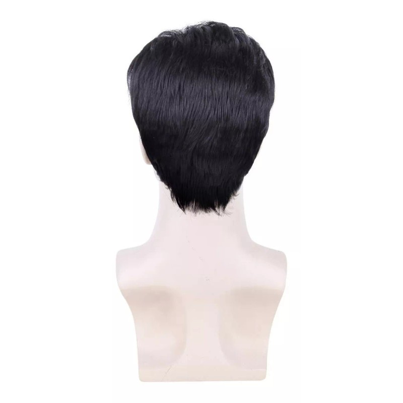 Creamily Peluca Corta Recta Natural Pelo Sintético Negro