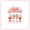 Christmas Press on Nails Short Almond Fake Nails Red French