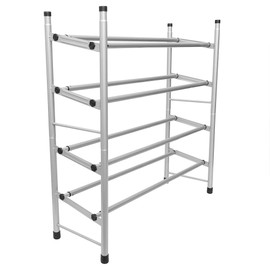 Home Basics Expandable 4 Tier Steel Shoe Rack, Chrome (1)
