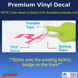 Reflective Concepts - R/T Trunk Emblem Overlay Decal Sticker - 2006-2023 Charger R/T- (Color: Hot Pink)