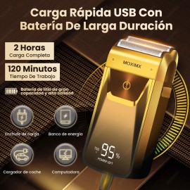 MOXIMX Rasuradora Elctrica Barba Afeitadora Maquinilla De Afeitar De Lminas Porttil Para Hombres 2 En 1 Para Barbarostro Y Cortadora De Cabello,...   