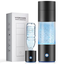 Hydrogen Water Bottle Generator,4500PPB SPE/PEM Tech -Electrolysis Water Ionizer -11.3 OZ Hydro Water Bottle, Portable Rich Hydrogen Water Machine, Health Gifts for Husband, Wife,Family,Friend,Travel