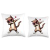 Cat Heart Shape Sunglasses Dabbing Dance Lover Throw Pillow