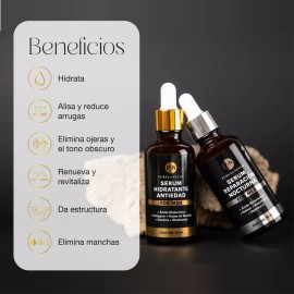 Pureza Natur Paquete Sueros Cuidado Facial Hombre Serum Dia Y Noche 50ml Acido hialurónico, Retinol serums para rutina completa skincare masculino