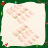 24 Pcs Christmas Press on Nails Medium Square RIICFDD Nude