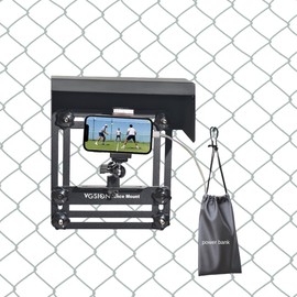 Fotoleey Phone Fence Mount with Shade for Tennis, Baseball Games, Camera Fence Holder with Shade, Support Recording While Charging, Adjustable, Easy Installation