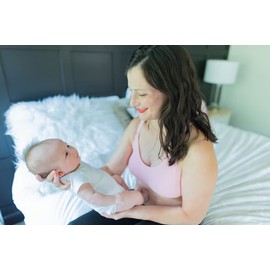 Bamboobies Women's Maternity Clothing for Breastfeeding Super Strappy, Pink, Small