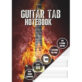 Guitar Tablature Notebook: 120 Blank Tab Pages with Chord Boxes for Guitarists | With Explanations