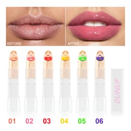 Labial Dunuf Flor Seca Y Gel Dorado Que Cambia Color