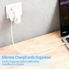 3-Pack Silicone Foldable Charger Cord Organizer, Collapsible Cable Winder
