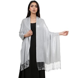 LMVERNA Silver Wraps for Women Dressy Sparkling Wraps and Shawls for Evening Dress Fancy Pashminas