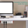 Power strip under the worktop, 4-way multiple socket with 2