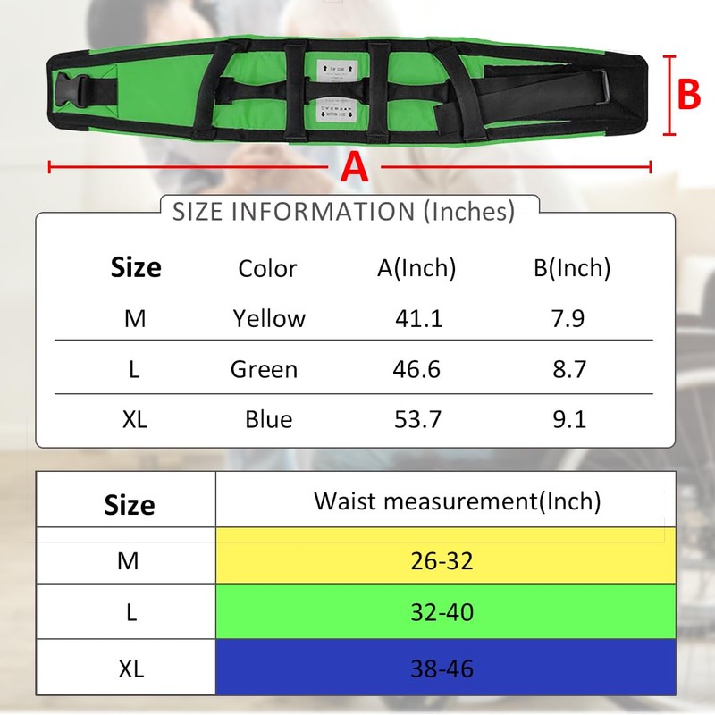 Ehucon Gait Belt for Seniors Transfer Belt Quick Release Buckle,