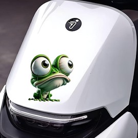 Cute Frog Car Stickers – Waterproof Removable Vinyl Decals for Cars, Motorcycles, Laptops, Windows, Helmets, Walls, Durable 2-Pack A027