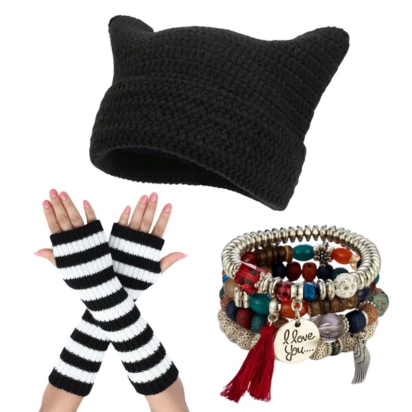 yolrdiw Therian Stuff Emo Grunge Fingerless Gloves Cute Cat Ears