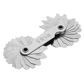 Thread Gauge Measure Tool Radius Gauge Set External Internal Gauge Stainless Steel Convex Concave Gauge Radius Fillet Gauge for Die Makers(R1-6.5MM)