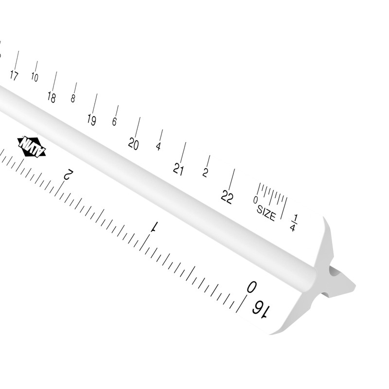 Alvin, Combination Triangular Scale, Metric and English Measurements, White Drafting,