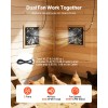 30W Solar Panel Powered Light Dual Fans with Adjustable Angle