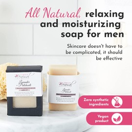 Complete Renewal - Lavender + Patchouli Soap, Relaxing & Moisturizing Soap for Men, Natural Bar Soap Shea Butter & Essential Oils, Cold Processed Natural Soap, 4.8 Oz