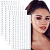 OIIKI 4 Sheets Mini Gems Stickers, Face Jewels Stick on, Adhesive Rhinestone Makeup for Festivals, Parties, Daily Use for Women (3 mm, 4 mm,5 mm, 6 mm, 8 mm, Mixed Pack, Silver)