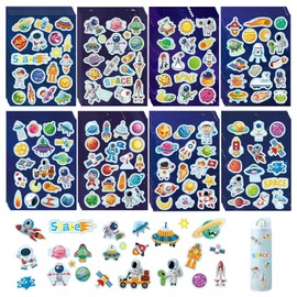 Space Stickers Set, 48-Piece Assorted Stickers with 14 Designs Each, Includes Astronauts, Planets, Rockets, Aliens, and More, Perfect for Laptop, Bedroom, Notebook, Car, and DIY Projects