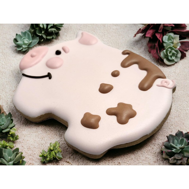 JOKUMO Cute Pig Cookie Cutter 4” Large Animal Shape Cookie