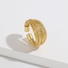 Meissa Goldene Daumenringe für Damen, überkreuzter Statement-Ring modischer Chunky-Bandring 925