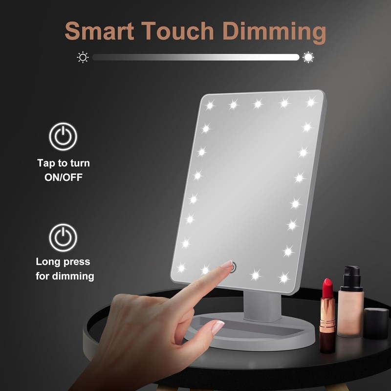 Espejo Maquillaje Iluminado LED Aumento 10x Espejo 21 Luces Táctil