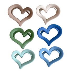 Baluue 6pcs Minimalist Heart Hair Clips for Women Stylish Acrylic Hair Accessories for Daily Wear and Special Occasions