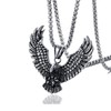 Fusamk Punk Rock Stainless Steel Animal Eagle Tag Pendant Wings