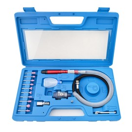 Gunpla 17pcs Micro Air Die Grinder Kit Pneumatic Pencil Die Grinder 1/8 and 3/32 Inch Collet Capacity High Speed Grinding Lightweight Compact Tool Kit for Cleaning Cutting Polishing Welding, 58000 RPM