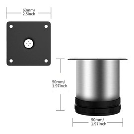 Owfeel Stainless Steel Furniture Legs Adjustable Metal Desk Feet Office Table for Home DIY Projects TV Stand Bench Dining Board Desk Sofa Couch Chair Cabinet Pack of 4 (5cm)