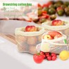 Produce Bags,4 Pack Reusable Produce Bags,Natural Mesh Cotton,Zero-Waste Produce Bags,Can