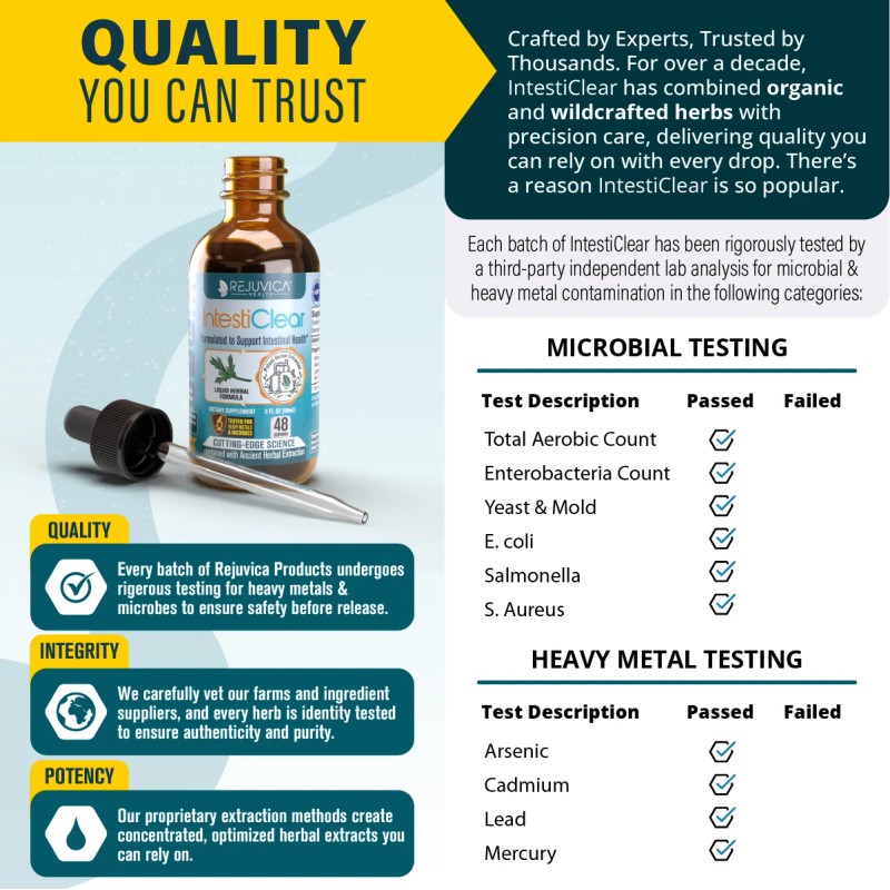 Rejuvica Health IntestiClear - Intestinal Cleanse Support - Contains Wormwood