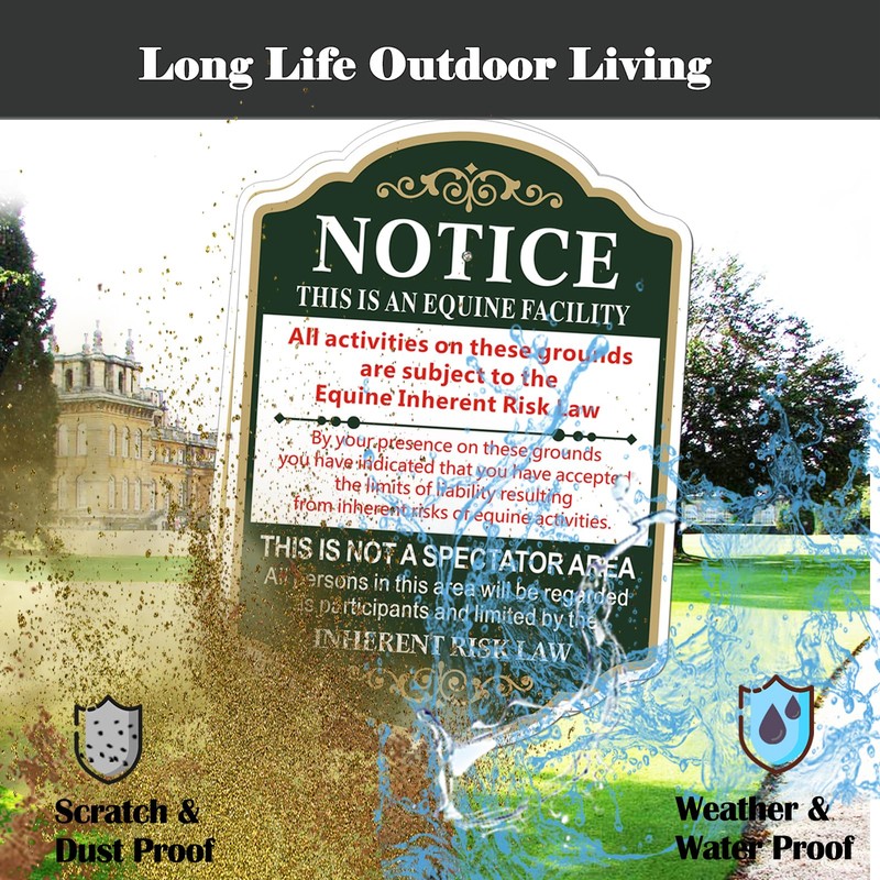 Phyabe Equine Liability Sign with Stake,35" Total Length Durable Stake