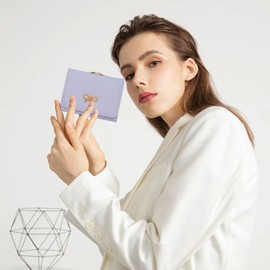 YAMEIZE Cute Wallet Women Ladies Small Bow Coquette Tri-fold Wallets Slim PU Leather with Card Holder Coin Purses Pink for Girls Ladies