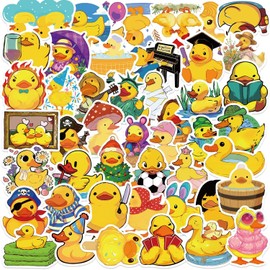 Duck Stickers for Kids, 50PCS Waterproof Stickers for Water Bottles,Laptop, Birthday Party Supplies