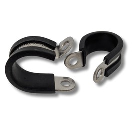 Lumonic 5 x 18 mm pipe clamps with rubber insert, stainless steel V2A, cable clamps for screwing, hose clamp 18 mm, pipe clamps, mounting clamp 18