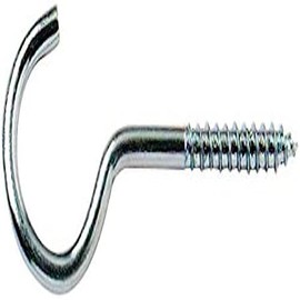 Merriway BH04778 (6 Pcs) 80mm (3.1/2 inch) BZP Steel Screw-In Ceiling Hook - Pack of 6 Pieces