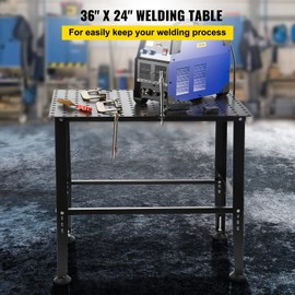 VEVOR Welding Table 36" x 24", 800LBS Capacity Welding Workbench Table, Heavy-Duty Work Bench with 0.63" Fixture Holes and Non-Slip Foot Pads for Welding Assembly Repair Works