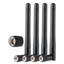 POBADY 4PCS Dual Band WiFi Antenna 2.4GHz 5GHz 5.8GHz 1.5dBi MIMO SMA Male Antenna for WiFi Router Wireless LAN Card PCIe Card Router Video Surveillance Monitor