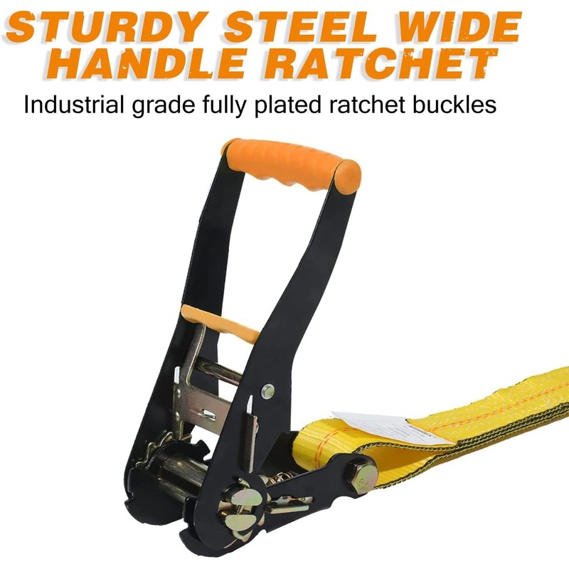Car Tie Down Straps for Trailers with Snap Hooks Heavy