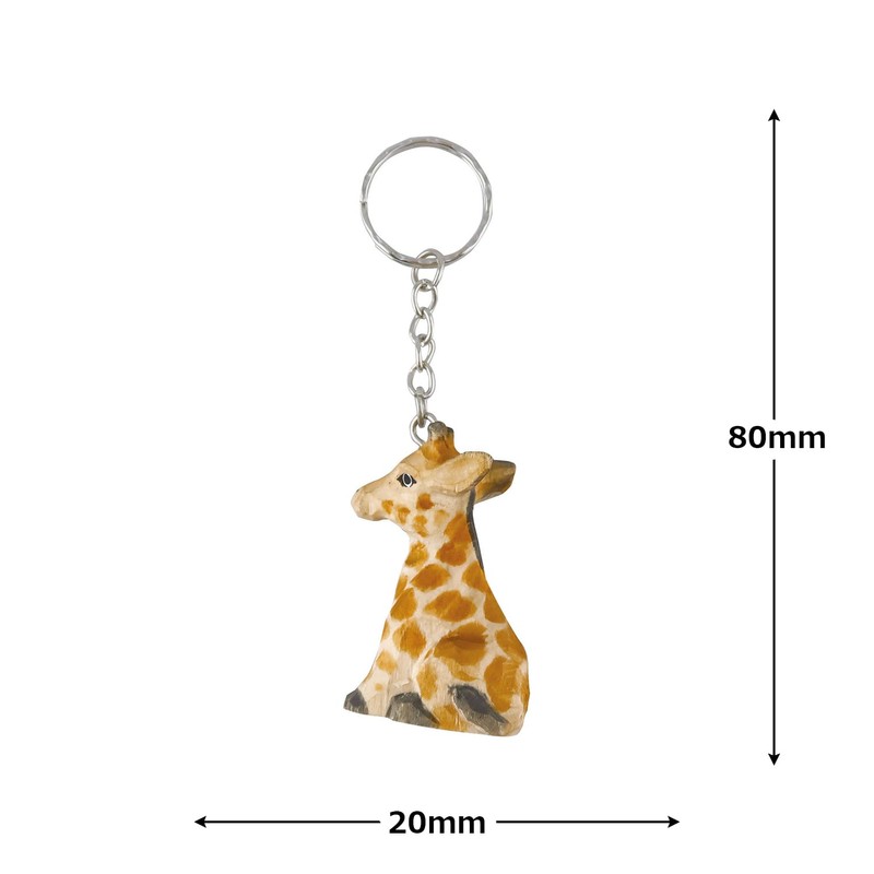 Elcomune Key Chain Wood Key Ring Giraffe KC-12