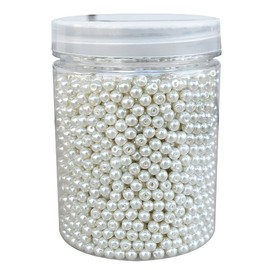 INSPIRELLE About 2800pcs 4mm Ivory Glass Pearl Round Loose Spacer Beads for DIY Craft Necklaces Bracelets Jewelry Making