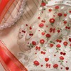 5D Embossed Rose Nail Stickers, Vintage French Cherry Bow Self-Adhesive