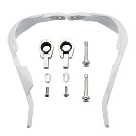GOOFIT 1" Aluminium Alloy Handlebar Hand Brush Guards Protector Handguards Kit Replacement For Motocross Motorcycle Off-road Pit Dirt Bike ATV White