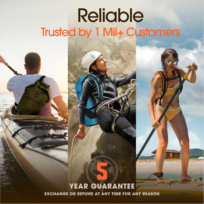 Earth Pak - Bolsa seca impermeable para kayak con funda