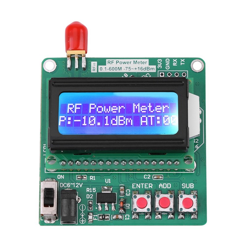 Digital LCD RF Power Meter -75~16 dBm 1-600MHz Radio Frequency