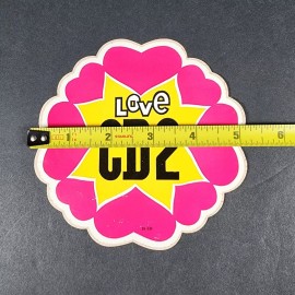 CD-2 Oil Original Stewart Warner Love CD-2 Oil Treatment Flower Shaped Sticker/Decal 5 In